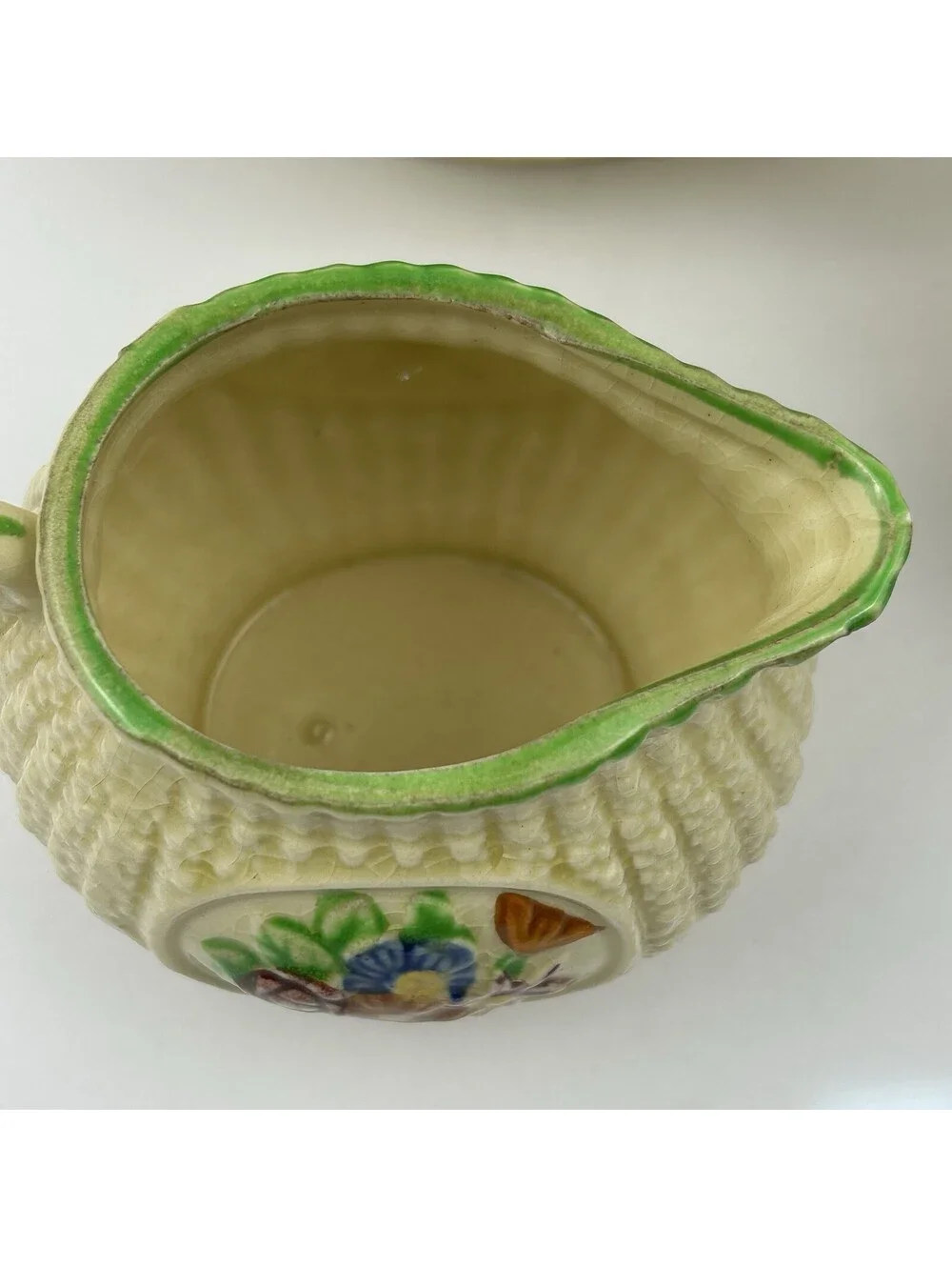 Vintage Made in Japan Hobnail Basketweave Tea Set Teapot Creamer Sugar 3pc ST#41